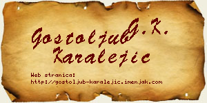 Gostoljub Karalejić vizit kartica